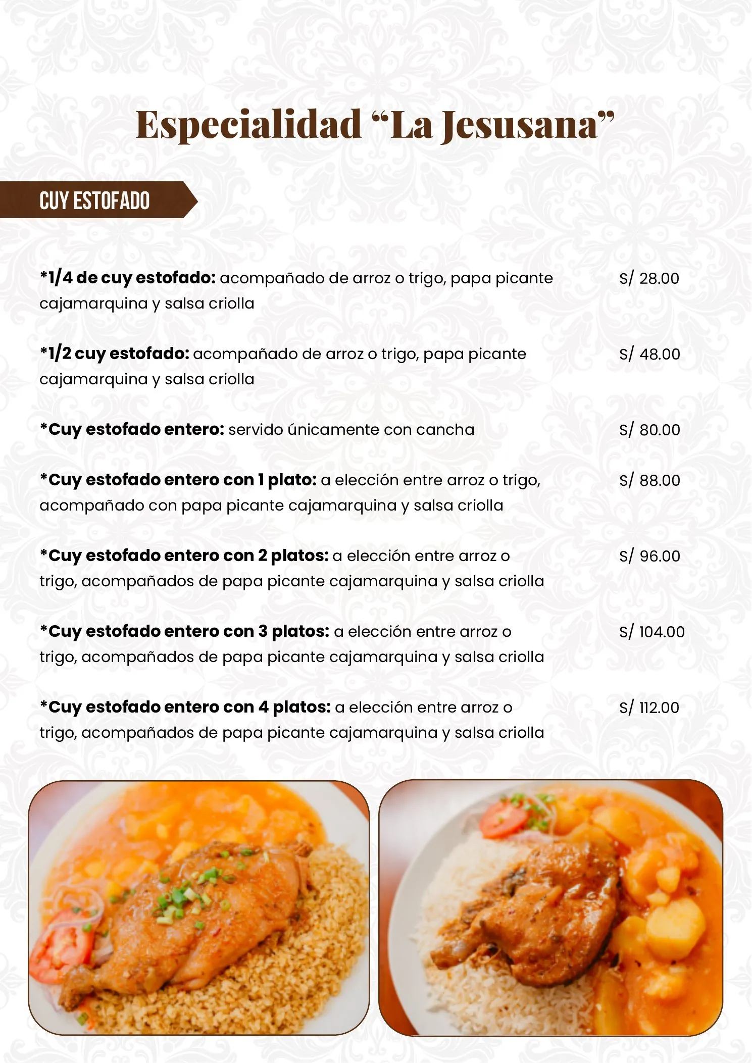 Página 4 de la carta de Restaurante La Jesusana