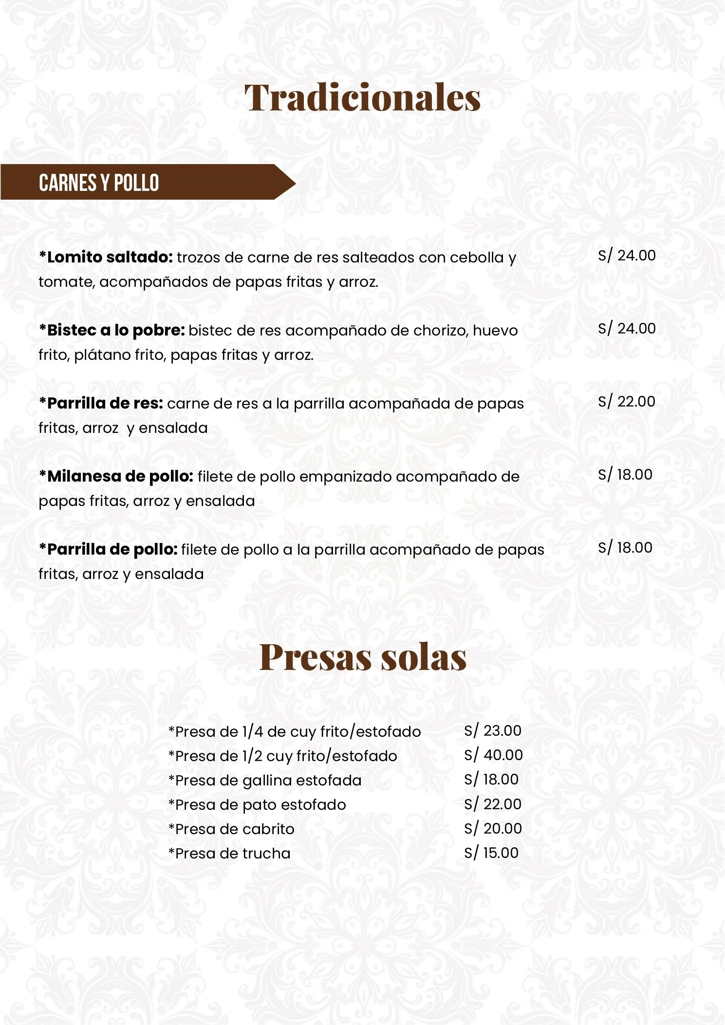 Página 6 de la carta de Restaurante La Jesusana