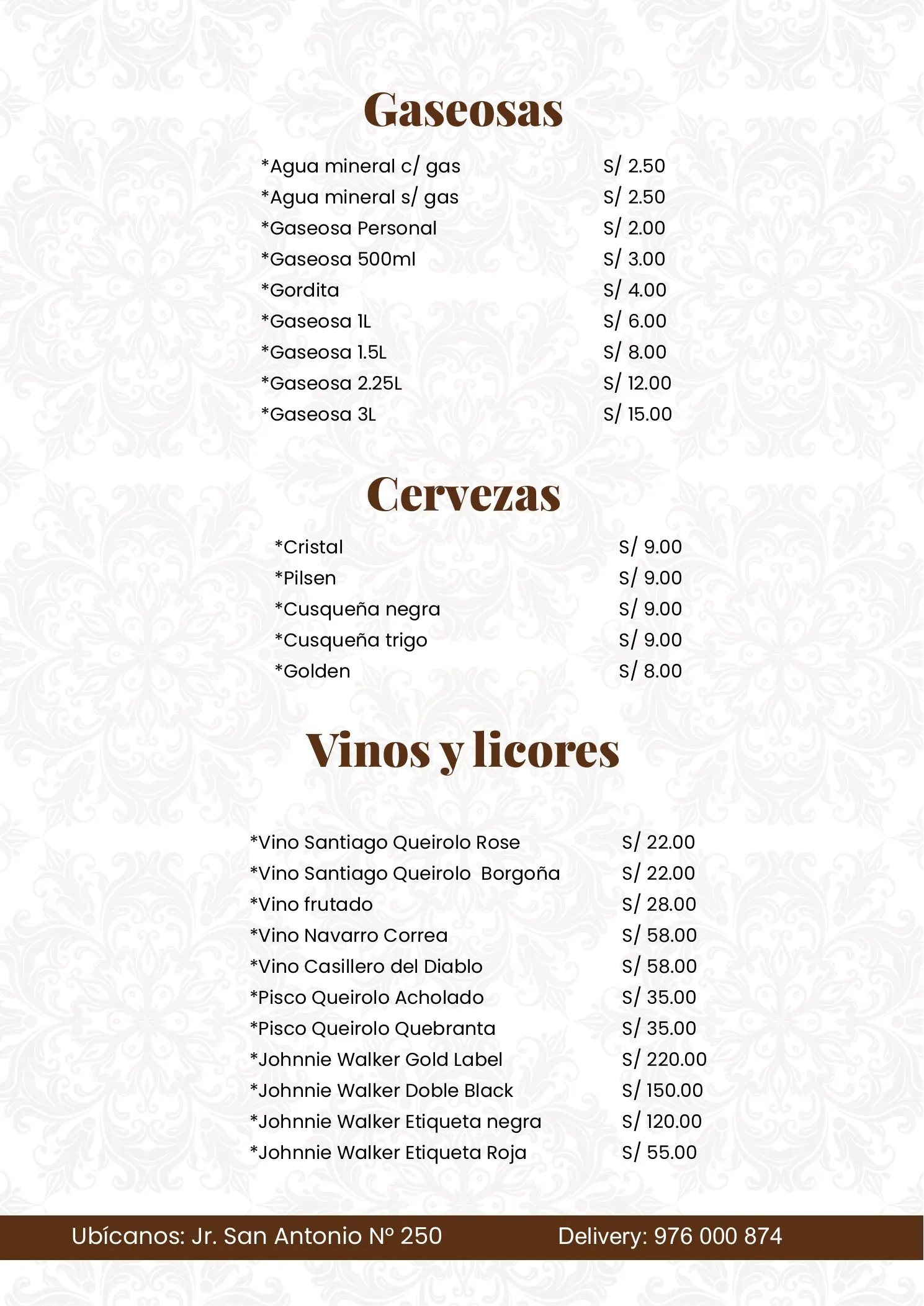 Página 8 de la carta de Restaurante La Jesusana